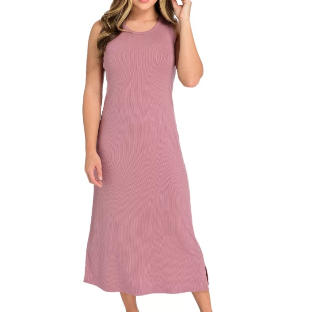 Women’s Indigo Thread Co Mauve Ribbed Side Snap‎ Midi Dress